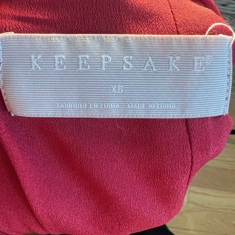 KEEPSAKE the Label Red Satin Sleeveless Ruffle Wide Leg Jumpsuit in Size XS - Picture 10 of 13